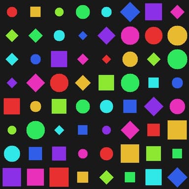 Example algorithmic output — geometric color pattern from effect chain